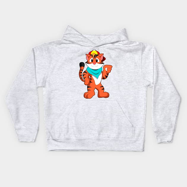 Tiger with Hat & Scarf Kids Hoodie by Markus Schnabel